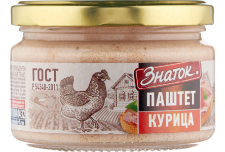Паштет ЗНАТОК 200гр Курица ГОСТ ст/б 1/6шт