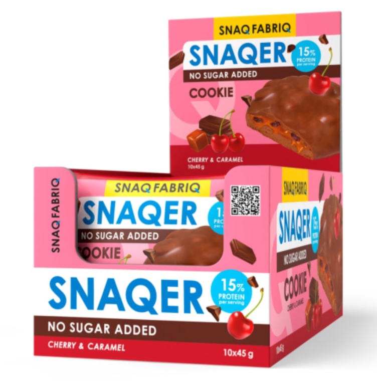 Печенье глазированное SNAQ FABRIQ 45гр Вишня/карамель 1/10шт