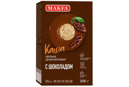 Каша овсяная цельнозерновая МАКФА 5*40гр Шоколад 1/12шт