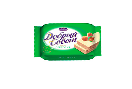 Вафли ДОБРЫЙ СОВЕТ 73гр Ореховые на фруктозе 1/12шт