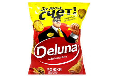 Чипсы DELUNA 85гр Чили тако 1/18шт