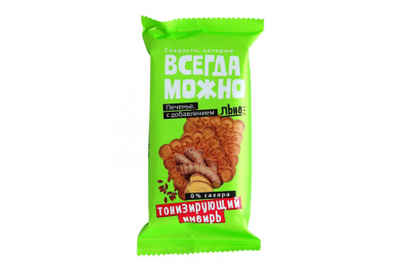 Печенье Диа-веста 60гр Всегда можно имбирное со льном 1/20шт