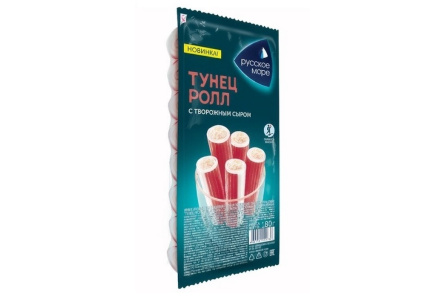 Крабовые палочки РУССКОЕ МОРЕ 180гр Тунец-ролл с сыром 1/6шт 891