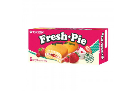 Печенье бисквитное ORION FRESH PIE 150гр Клубника/малина 1/16шт