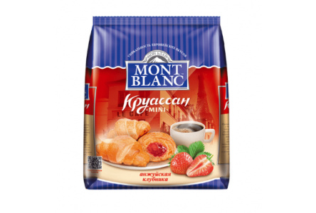 Круассаны MONT BLANC 200гр Анжуйская клубника 1/8шт Смак