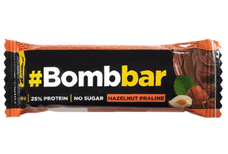 Батончик глазированный BOMBBAR 45гр Фундучный крем/бельгийский шоколад 1/20шт