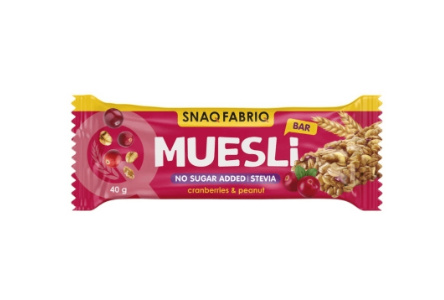 Батончик SNAQ FABRIQ 40гр Мюсли клюква 1/25шт