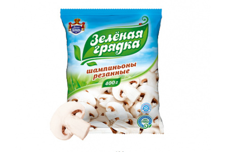 Заморож Шампиньоны резаные 400г ЗЕЛЕНАЯ ГРЯДКА 1/20шт