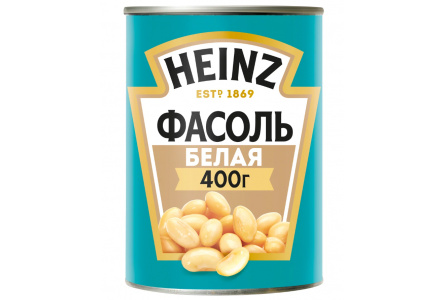 Фасоль HEINZ 400гр Белая в собственном соку ж/б 1/12шт