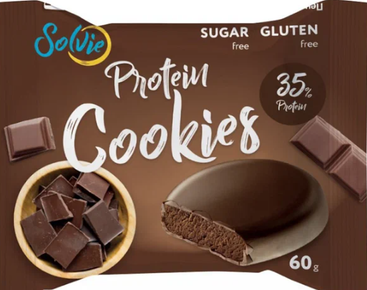 Печенье протеиновое PROTEIN COOKIES 60гр Шоколадное в глазури 1/8 шт