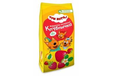 Мармелад ТРИ КОТА 105гр Клубничка б/сахара 1/12шт