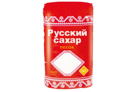 Сахар песок РУСАГРО 1кг Русский 1/12шт