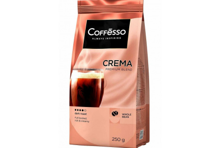 Кофе в зернах COFFESSO CREMA 250гр м/у 1/12шт