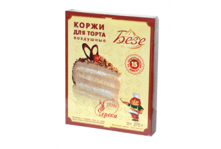 Коржи для торта ЧЕРОКА 270гр Воздушные 1/12шт