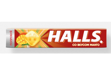 Леденец HALLS 25гр Манго 1/12шт