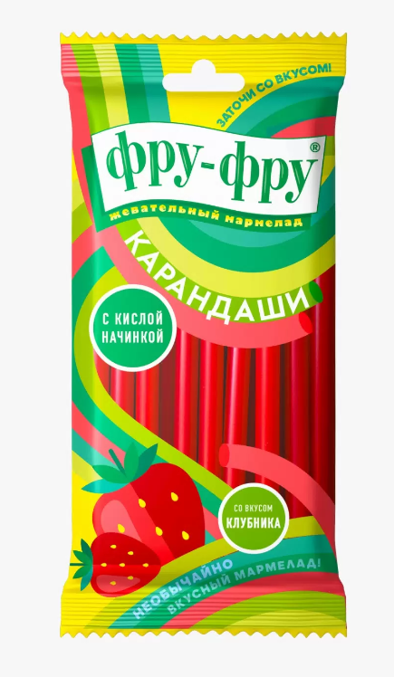Мармелад ФРУ-ФРУ 80гр  Карандаши со вкусом клубники 1/18шт