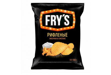 Чипсы FRYS 130гр Лисички в сметане рифленые 1/15шт