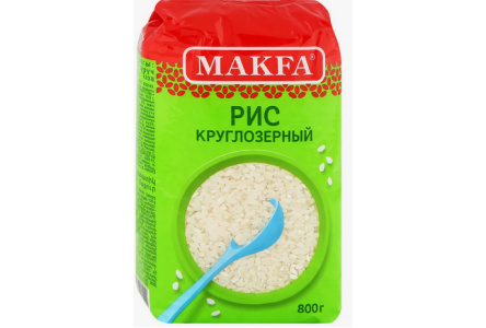 Крупа МАКФА 800гр Рис круглозерный 1/6шт