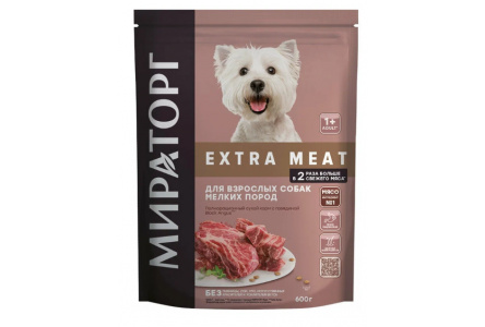 Корм д/собак мел пород МИРАТОРГ Winner Extra Meat 600гр Говядина 1/5шт