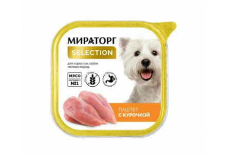 Корм д/собак мел пород МИРАТОРГ 100гр Курица паштет ж/б 1/16шт