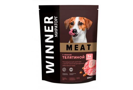 Корм д/собак мел пород МИРАТОРГ Winner Meat 500гр Телятина 1/8шт