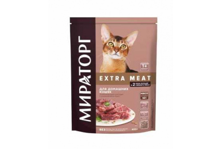 Корм д/кошек МИРАТОРГ Extra Meat 400гр Говядина Black Angus 1/10шт