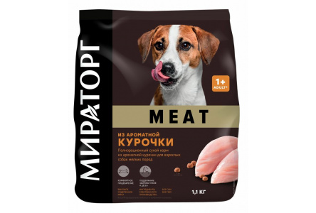 Корм д/собак мел пород МИРАТОРГ Winner Meat 1100гр Курица 1/8шт