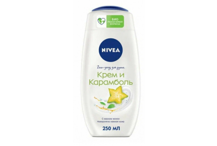 Гель д/душа NIVEA 250мл Моменты наслаждения/Крем Карамболь 1/12шт