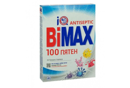 Порошок стиральный BIMAX 400гр 100 пятен 1/24шт