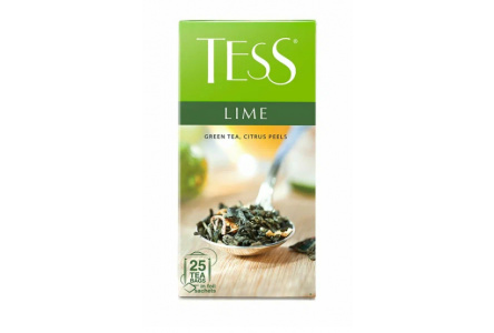 Чай зеленый в пакетиках TESS 25*1,5гр Lime байховый 1/10шт