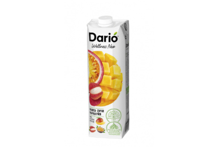 Сок/Нектар DARIO WELLNES 1л Манго/личи/маракуйя 1/6шт