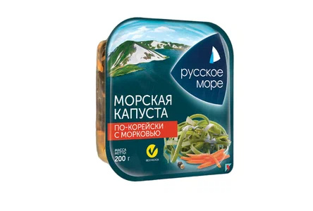 Морская капуста по корейски РУССКОЕ МОРЕ 200гр с морковью 1/6шт