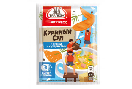 Смесь ТРАПЕЗА ЭКСПРЕСС 20гр суп Куриный рис/сухари 1/25шт