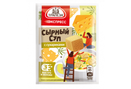 Смесь ТРАПЕЗА ЭКСПРЕСС 20гр суп Сырный/сухари 1/25шт