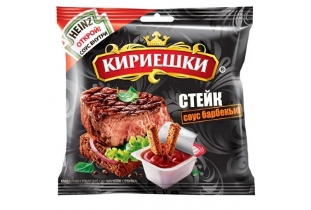 Сухарики КИРИЕШКИ 60гр Ржаные стейк/кетчуп барбекю 1/30шт БС295