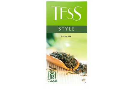 Чай зеленый в пакетиках TESS 25*1,5гр Stile байховый 1/10шт