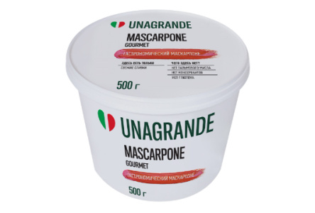 Сыр UNAGRANDE 500гр 80% Маскарпоне 1/6шт