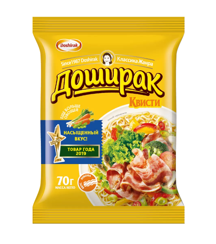 Лапша ДОШИРАК Квисти 70гр Бекон 1/48шт