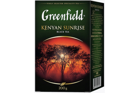 Чай черный GREENFIELD 200гр Kenyan Sunrise листовой байховый 1/12шт