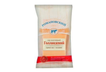 Сыр РОМАНОВСКИЙ 180гр Голландский 45% флоупак 1/10шт