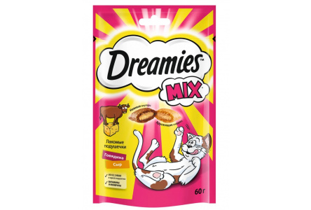 Корм д/кошек DREAMIES 60гр говядина с сыром 1/6шт №10208864