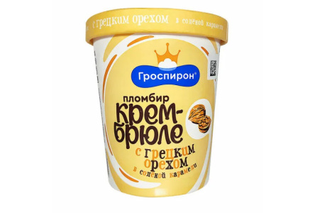 Мороженое КРЕМ БРЮЛЕ 420гр Грецкий орех/соленая карамель 1/8шт Гроспирон 36/06