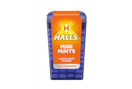 Драже HALLS 12,5гр Mini mints Цитрусовый пунш 1/24шт