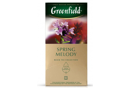 Чай черный в пакетиках GREENFIELD 25*1,5гр Spring Melody байховый 1/10шт