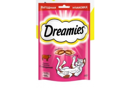 Корм д/кошек DREAMIES 140гр с говядиной 1/12шт №10150254