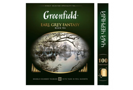 Чай черный в пакетиках GREENFIELD 100*2гр Earl Grey Fantasy байховый 1/9шт