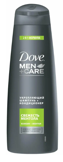 Шампунь-кондиционер DOVE 2в1 380мл Свежесть метола 1/12шт
