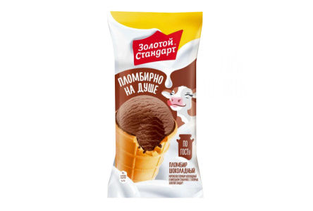 Мороженое ЗОЛОТОЙ СТАНДАРТ 90гр Шоколадный стаканчик 1/24шт Инмарко БЗМЖ