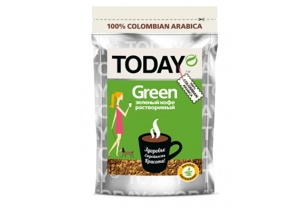 Кофе растворимый TODAY 75гр Green сублимированный Арабика м/у 1/24шт