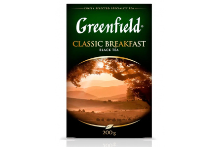 Чай черный GREENFIELD 200гр Classic Breakfast листовой байховый 1/10шт